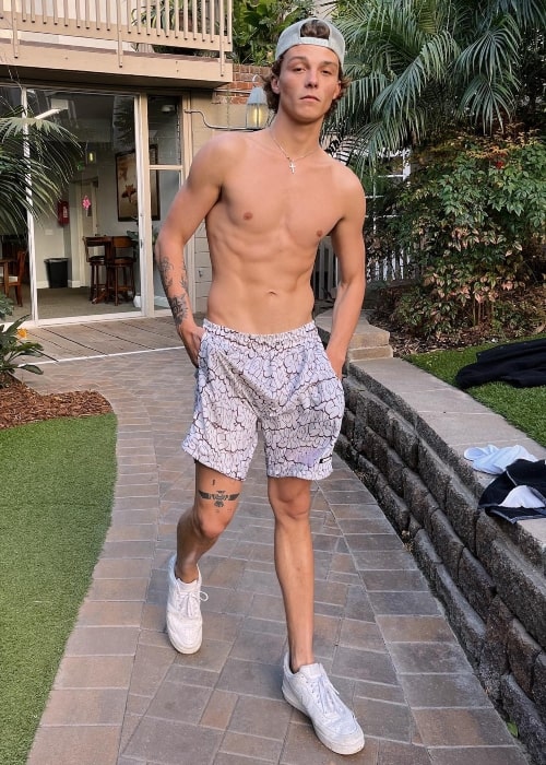 Joshua Forsberg as seen in a shirtless picture that was taken in March 2022