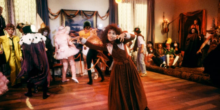 (L-R) Cindy Morgan, Shari Belafonte, Jonelle Allen and extras appearing in the movie 'Midnight Hour' in Burnaby, Canada in 1985.  