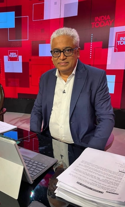 Rajdeep Sardesai as seen while smiling in an Instagram post in December 2023