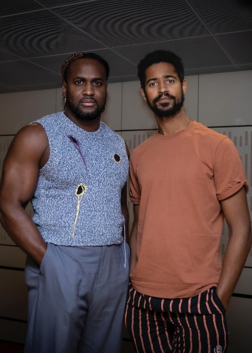 Kadiff Kirwan (Left) as seen while posing for a picture with Alfred Enoch in December 2023