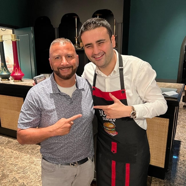 Coach Furrha as seen in a picture with Turkish chef and restaurateur CZN Burak taken in December 2021