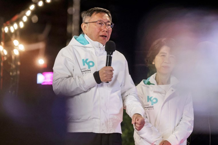 Taiwan People's Party presidential candidate Ko Wen-je in Taipei on Jan. 11, 2024. 