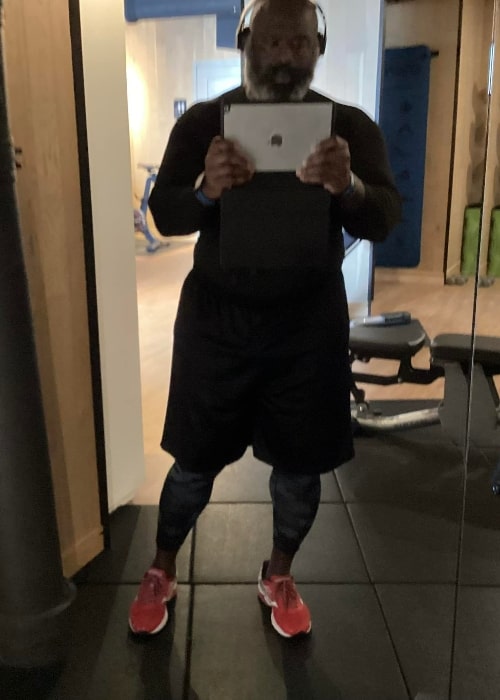 Hugh Douglas as seen while taking a mirror selfie in January 2024