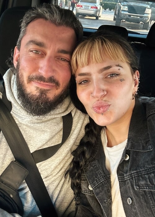 Persia Pirotta as seen in a selfie with her beau Mance Warner taken in January 2024, in Orlando, Florida