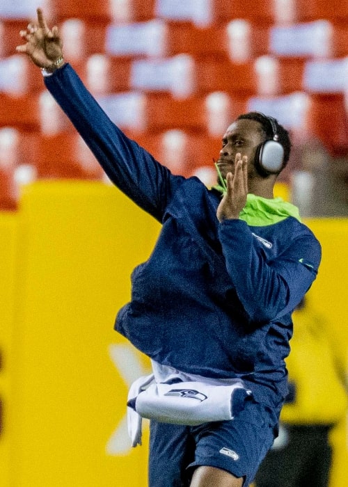 Geno Smith as seen in a picture taken at a game between the Washington Football Team vs. Seattle Seahawks from FedEx Field, November 29, 2021