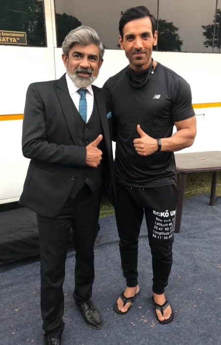 Rituraj Singh (Left) as seen while posing for a picture with John Abraham in October 2020