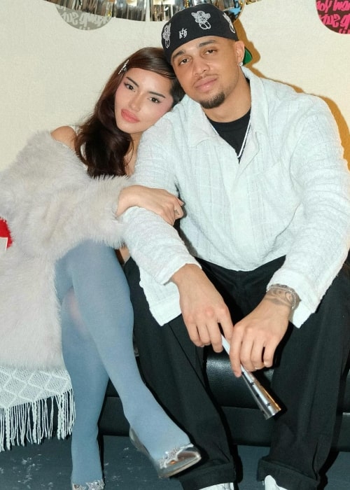 Khayman Burton as seen in a picture with his beau Karla Jara taken in January 2024