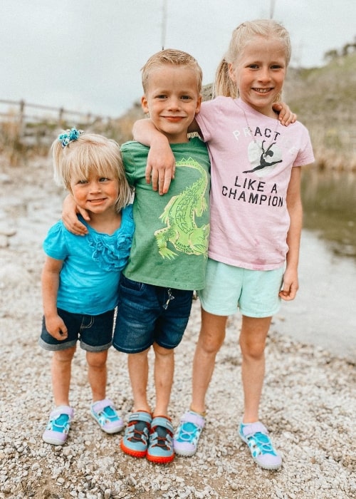 Beau Griffiths as seen in a picture with his sisters that was taken in May 2021