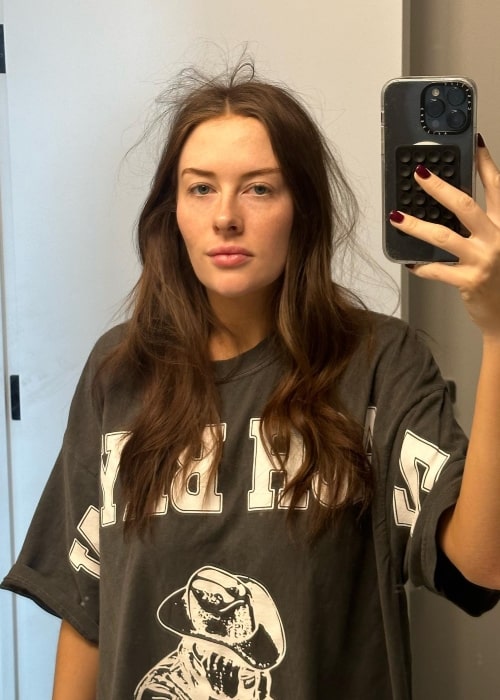 Brooke Schofield in a selfie that was taken in January 2024