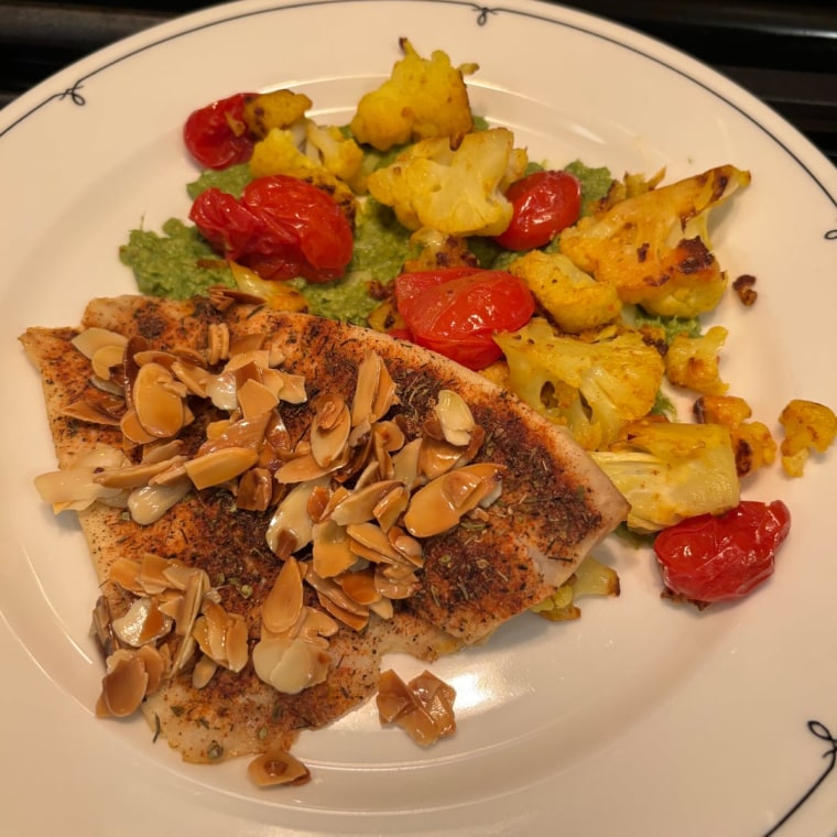 Sunbasket allowed me to choose from many pescatarian-friendly dishes, including blackened sole with turmeric cauliflower and artichoke-spinach dip.
