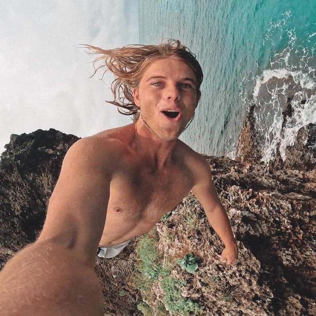 Alex Hayes as seen in a selfie that was taken at the Tree Summer Ruin House in June 2023