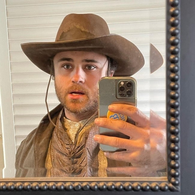 Gattlin Griffith as seen while taking a mirror selfie in February 2022