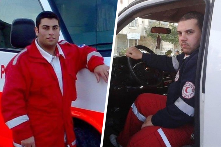 Paramedics Yousef Zeino and Ahmed al Madhoun were sent by the Palestine Red Crescent Society to rescue Hind on Monday.