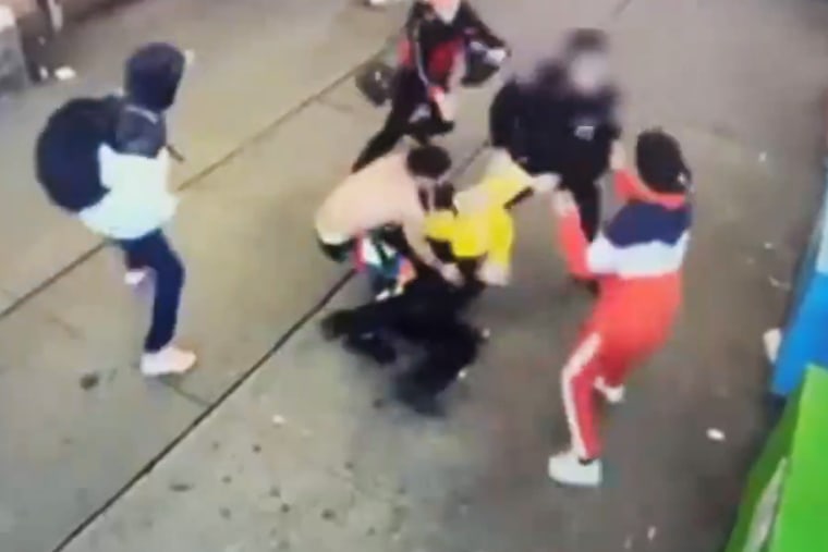 Assault on two police officers in Times Square on Jan. 27, 2024.