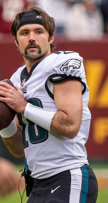 Gardner Minshew as seen as a backup quarterback with the Philadelphia Eagles before a game on January 2, 2022