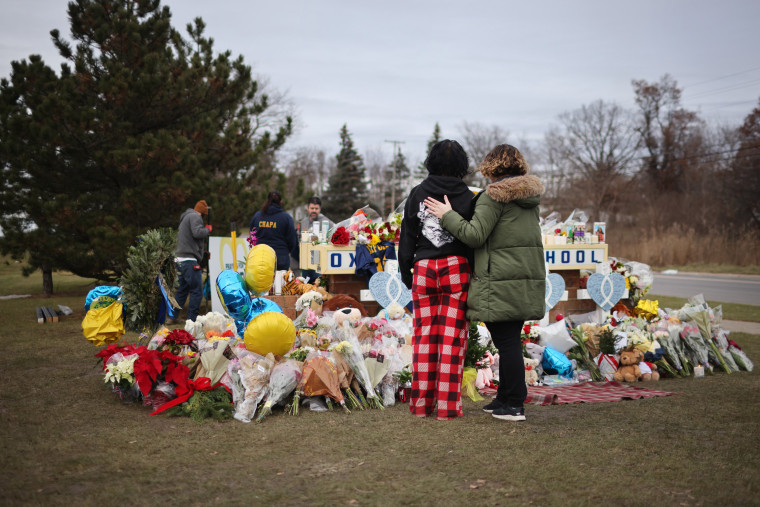 A memorial outside of Oxford High School.