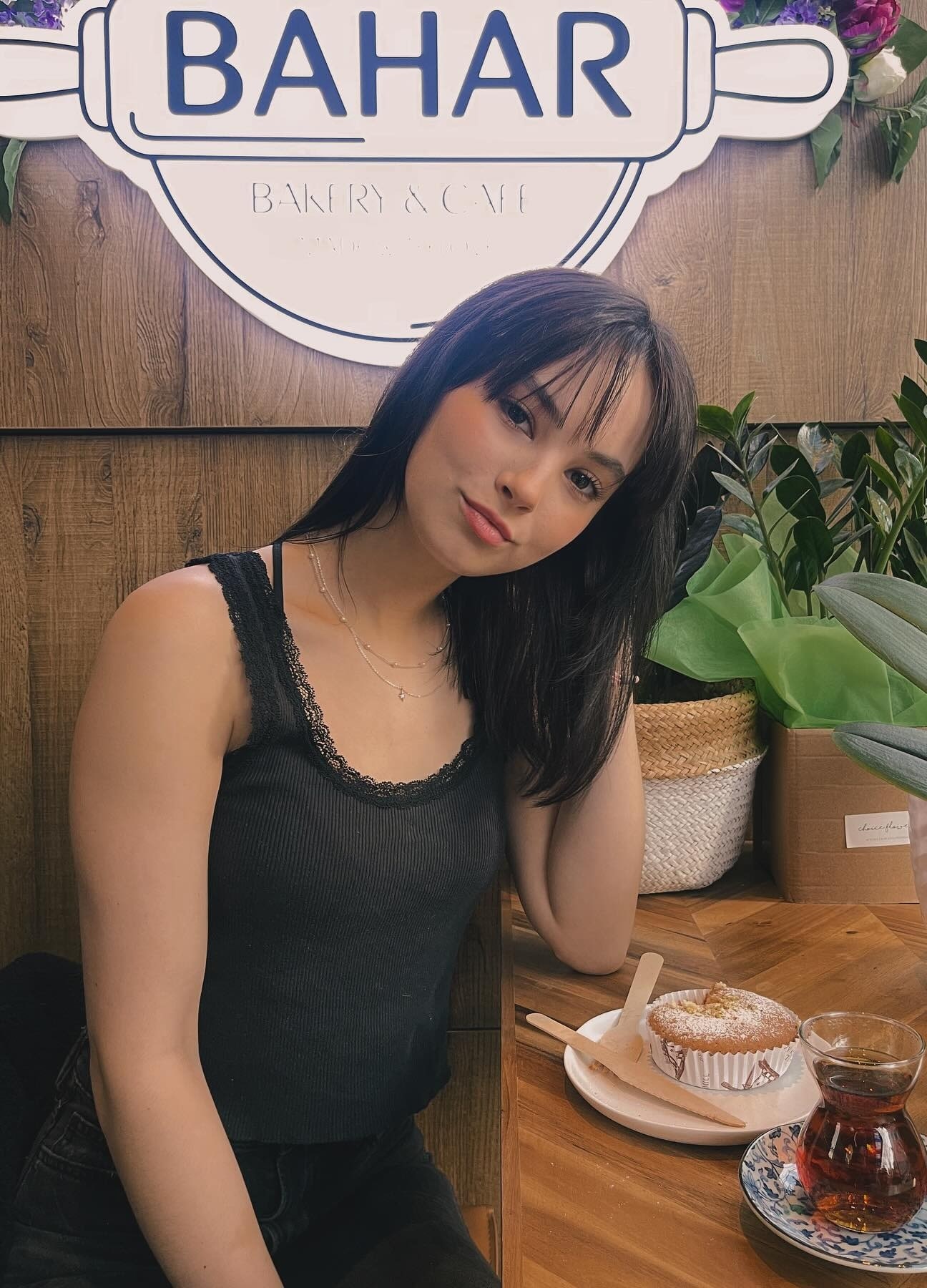 Brooklyn Hislop as seen in a picture that was taken at Bahar Bakery & Cafe in Vancouver in February 2024