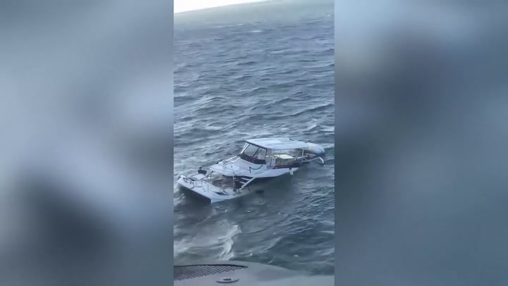 Pet dog tied to sinking boat rescued by coast guards in Georgia, United States