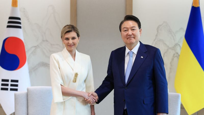 Ukraine's first lady asks South Korea for air defense systems and non-lethal military hardware | CNN