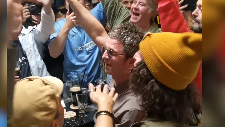 Man City fans serenade Noel Gallagher as singer's beloved team win Champions League