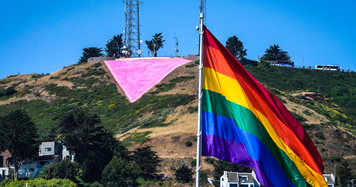 San Francisco displays the largest ever pink triangle for Pride Month in a stand against pushback