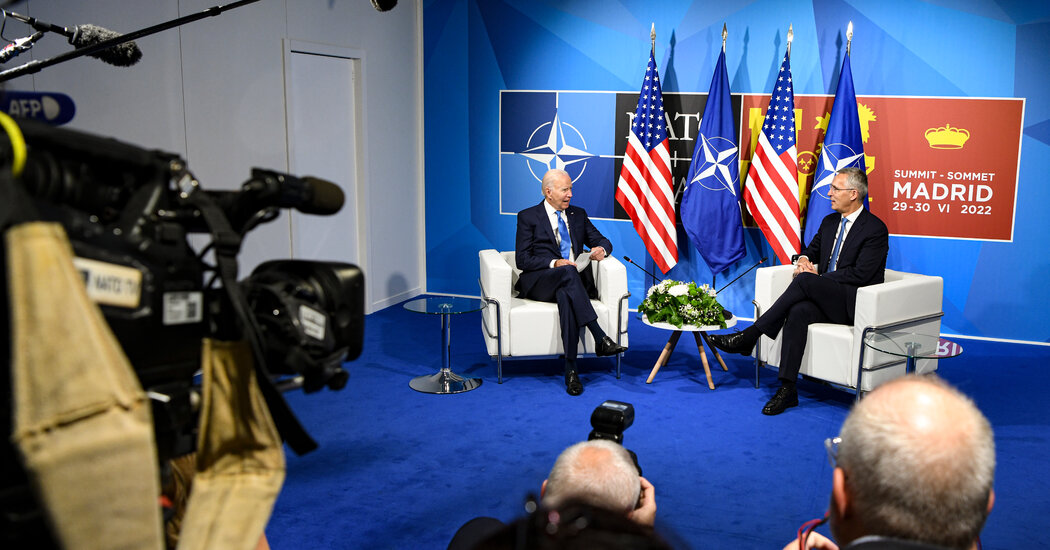Biden will meet the NATO leader at the White House today.