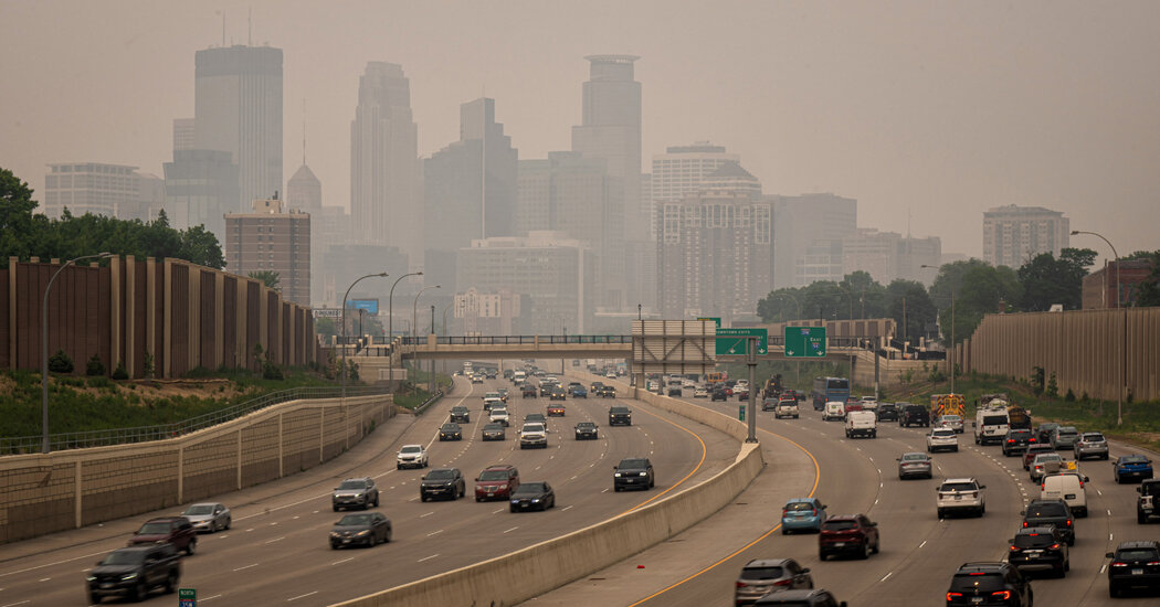 Canadian Wildfire Smoke Descends in an Unhealthy Haze Over Minnesota