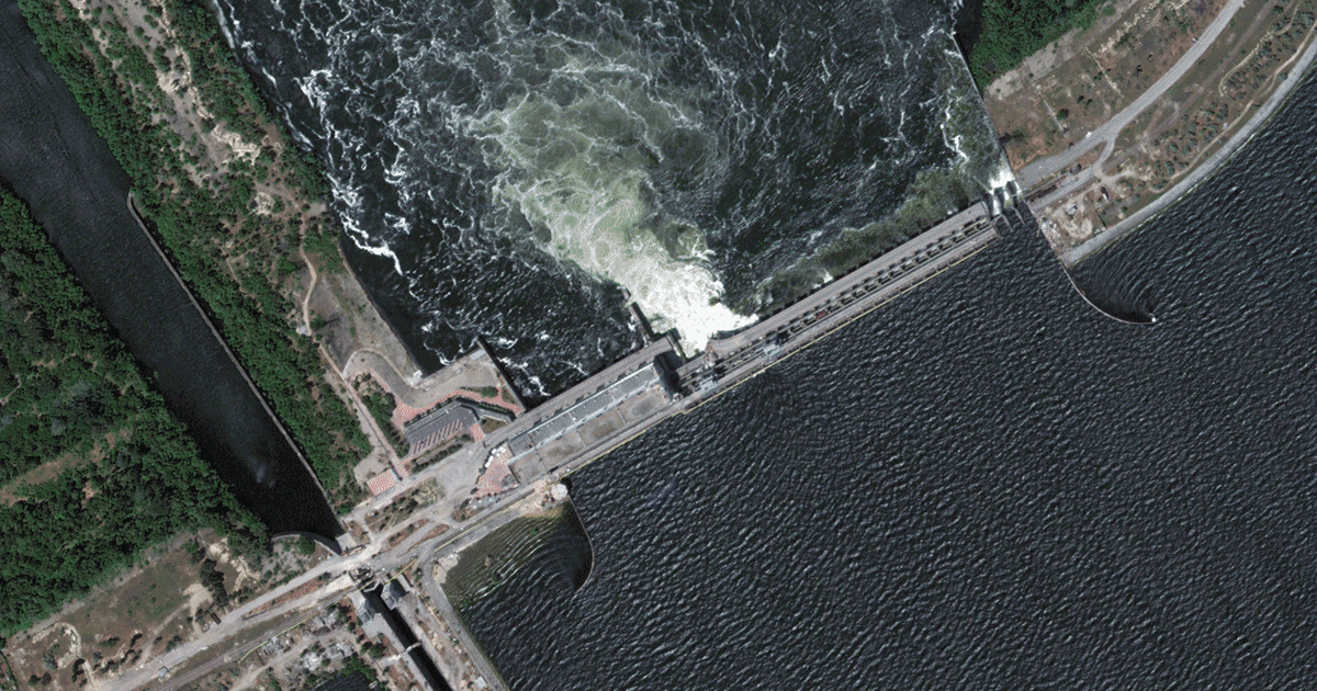 Satellite images show the scale of the Ukraine dam destruction