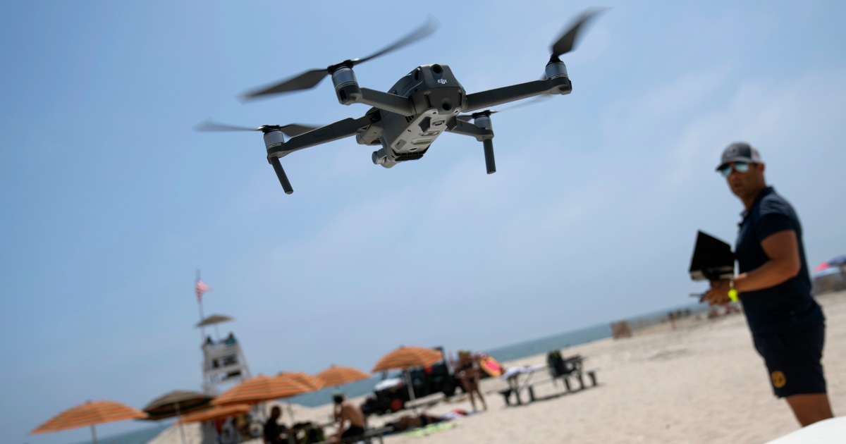 New York beach officials use drones to search for sharks amid a spate of attacks on swimmers