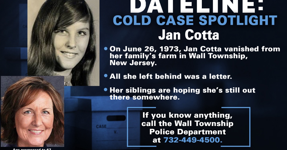 Siblings hoping for answers in 1973 disappearance of New Jersey teen Jan Cotta 