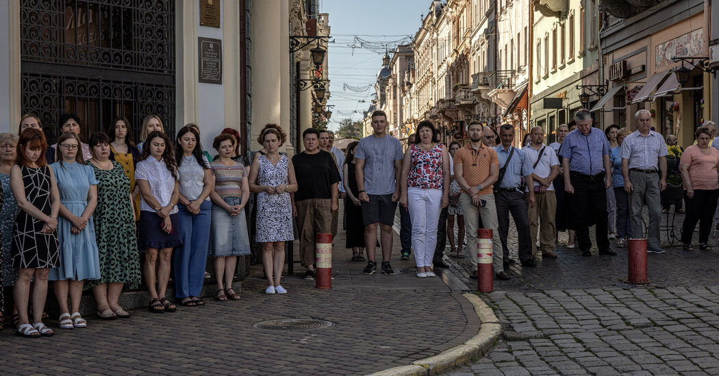 Far From the Front, They Stand in Honor of Ukraine