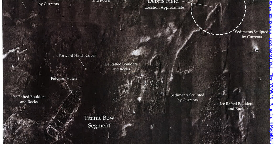 New Map Shows Titan Submersible Debris’s Proximity to Titanic Wreck