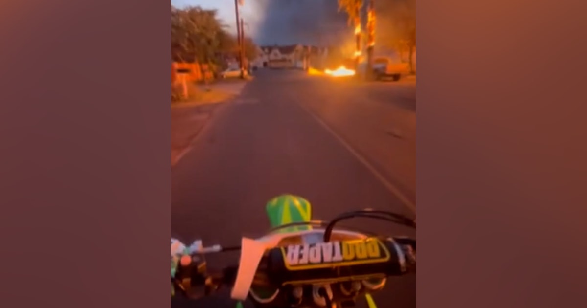 Watch: Motorcycles drive through Lahaina wildfires fleeing flames