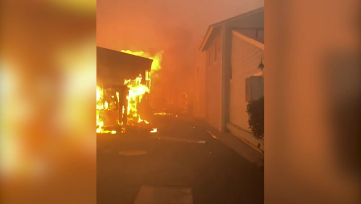 Terrified residents film desperate wildfire escape in shocking scenes