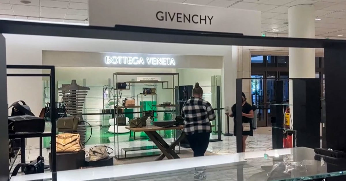 Mob of up to 50 people swarms LA mall and steals tens of thousands in luxury goods, police say