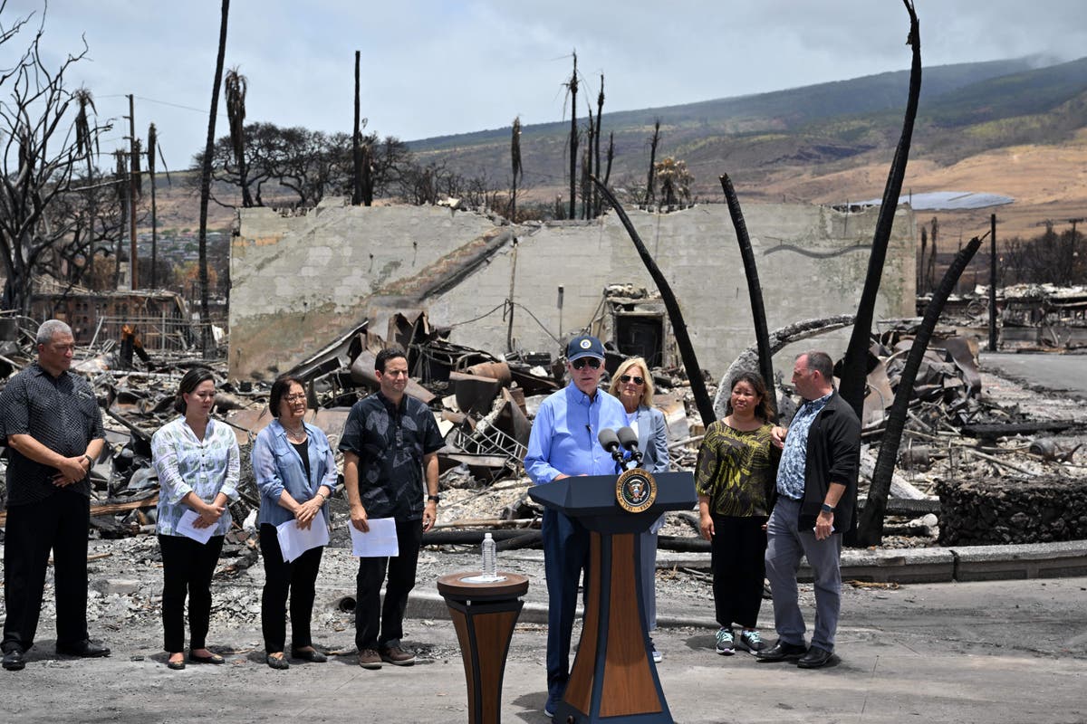 Biden tells Hawaii that the US ‘grieves with you’ as he surveys Maui devastation