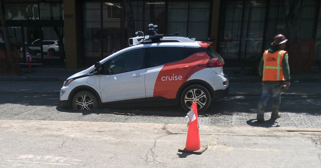 Driverless Car Gets Stuck in Wet Concrete in San Francisco
