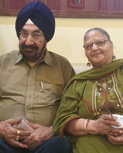 Nirdosh Kaur with her husband, Jaswant Singh Gill