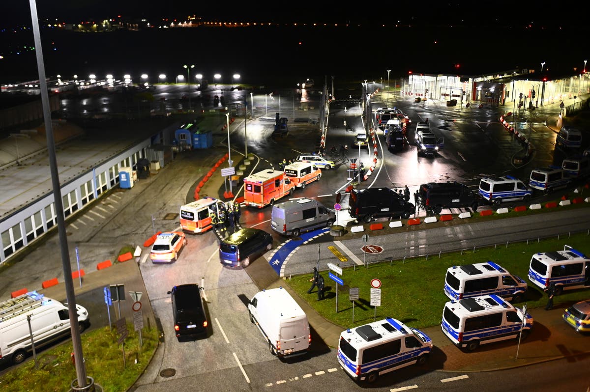 Hamburg airport closed after armed man rams vehicle through gate