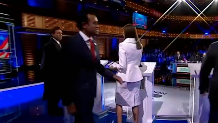 Nikki Haley snubs Vivek Ramaswamy, shaking hands with every other GOP candidate