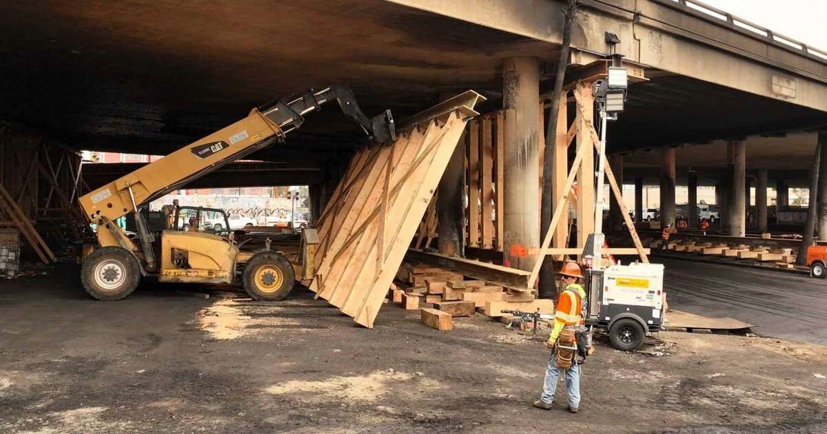 Los Angeles freeway closed after fire will reopen by Tuesday, ahead of schedule, governor says