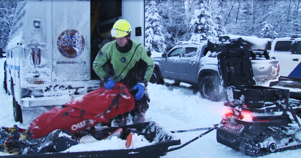 Search resumes for woman who disappeared under frozen Alaska river while trying to rescue dog