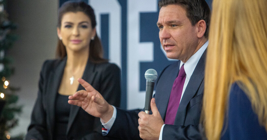 DeSantis Faces F.E.C. Complaint Over His Campaign’s Ties With Super PAC