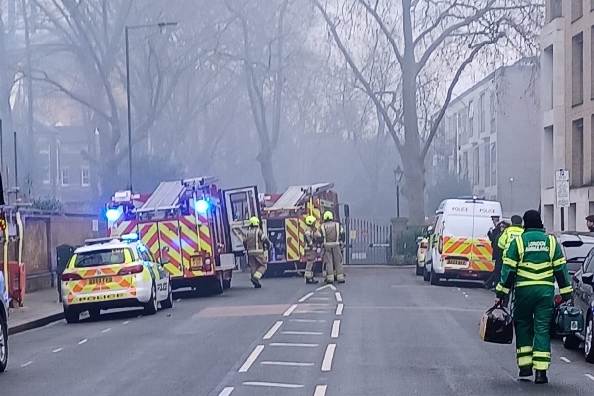 Firefighters rush to put out fire at atrium of prestigious west London school