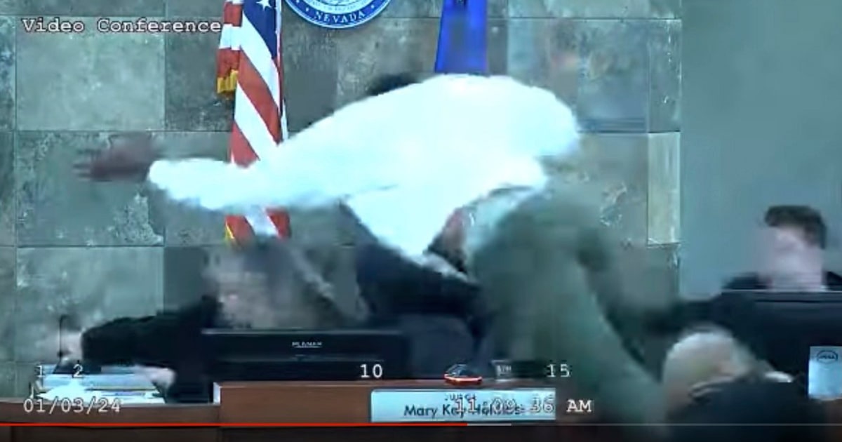 Video shows felon leaping over bench to attack Nevada judge during sentencing