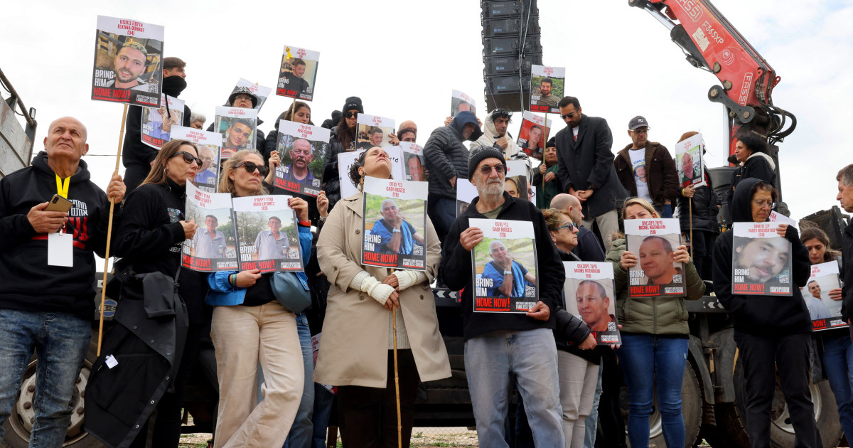 Family members blast words of support for hostages over the Israel-Gaza border