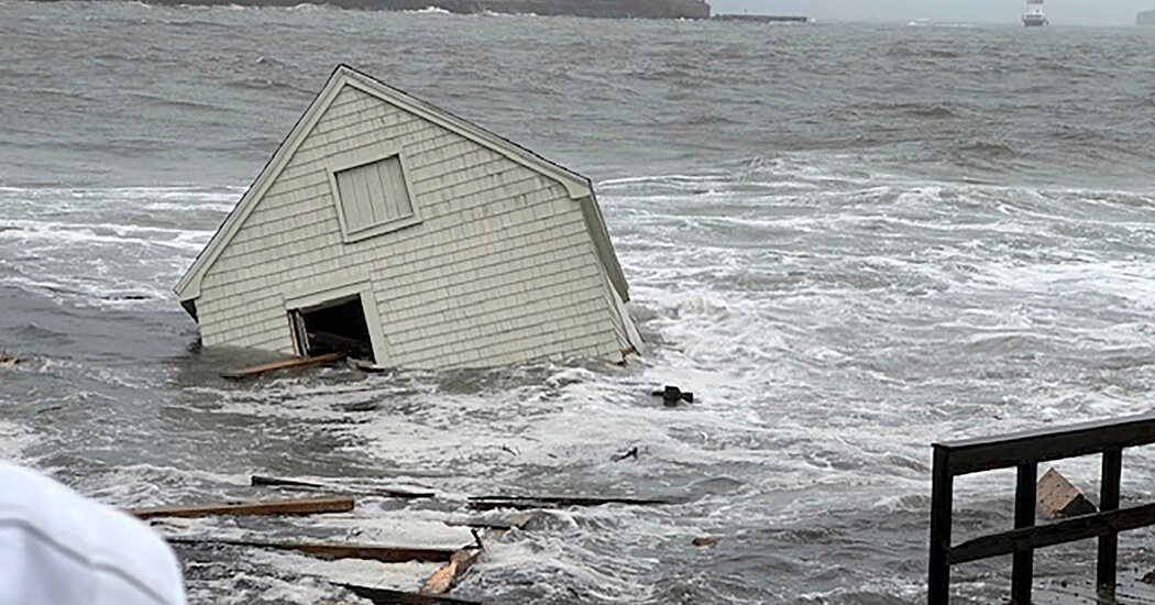 ‘Oh No, They’re Both Gone’: Beloved Maine Fishing Shacks Tumble Into Bay