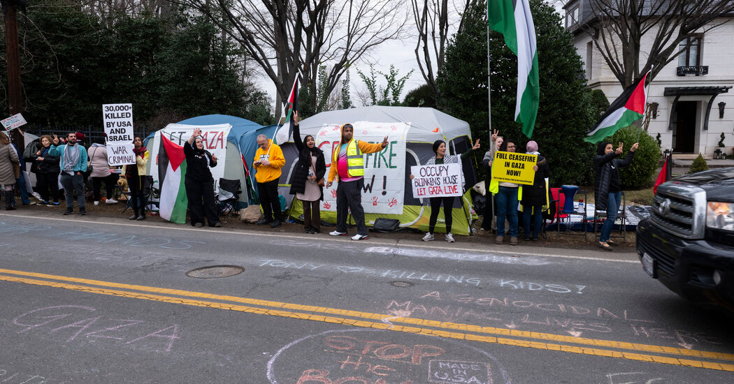 As Face of Biden’s Israel Policy, Blinken Draws Wrath of Gaza War Protesters