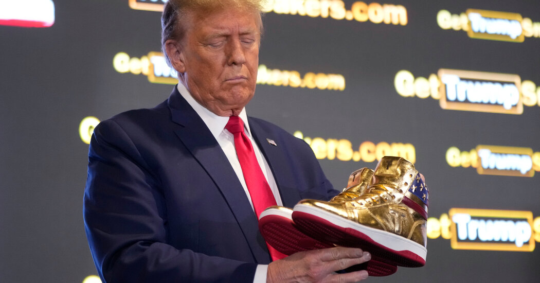 Reeling From $450 Million Penalty, Trump Hawks $400 Shoes