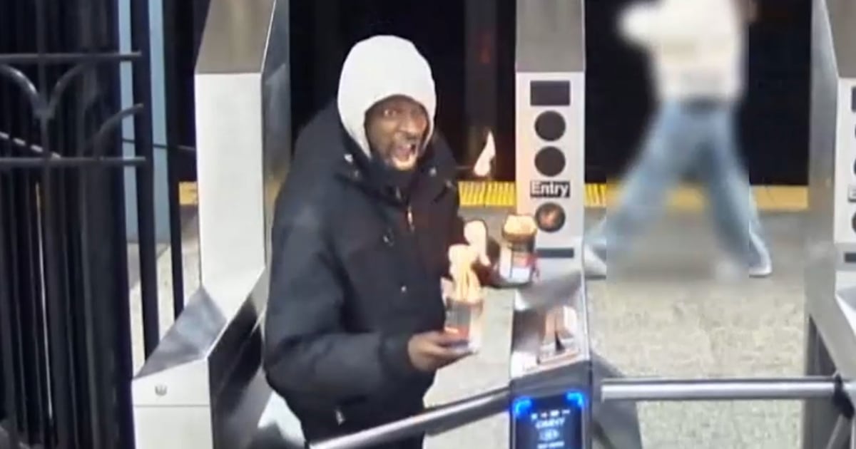 Surveillance video: Man who reportedly threw lit containers of flammable liquid at people on subway platform